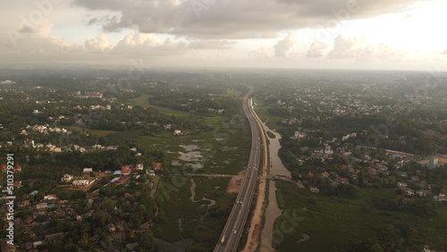 Sri Lanka Express Way from the Sky at Dawn