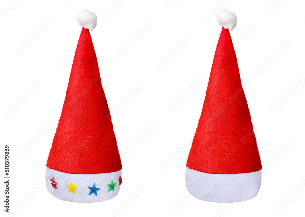 red santa hat isolated on a white background red santa hat isolated on a white background