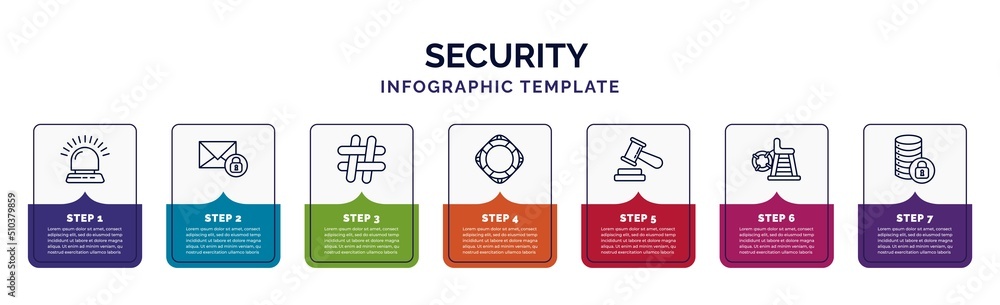 Vetor de infographic template with icons and 7 options or steps ...