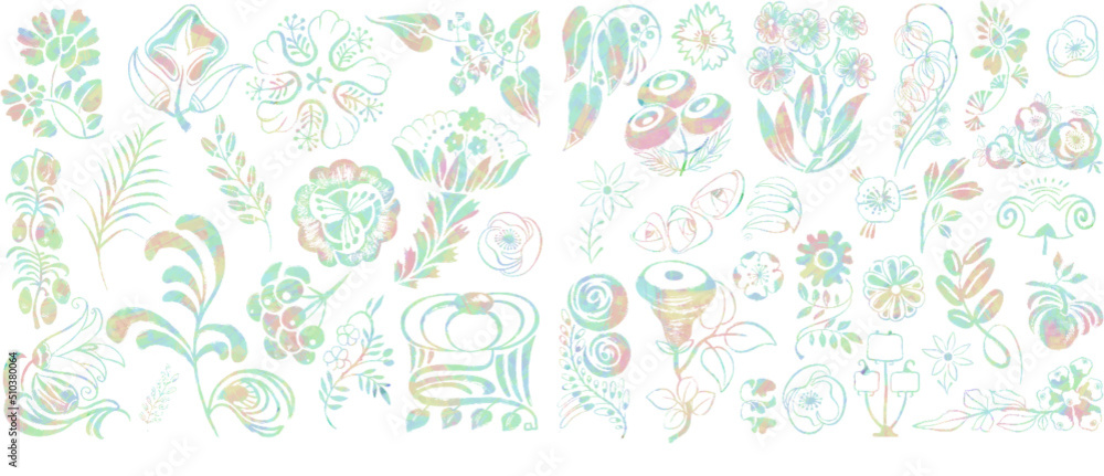 Soft Pastel Art Deco Floral Bundle Soft Pastel Art Deco Floral Bundle