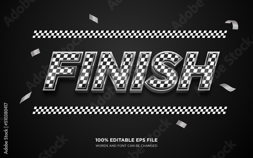 Finish 3D editable text style effect	