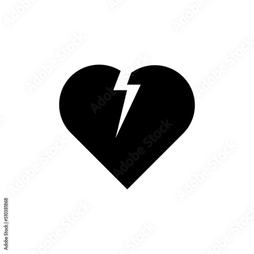 broken heart icon or logo isolated sign symbol vector illustration