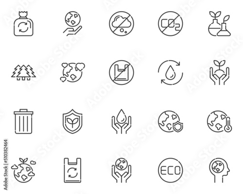set of eco icons, environment, think green, energy