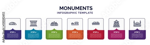 Print op canvas infographic template with icons and 7 options or steps
