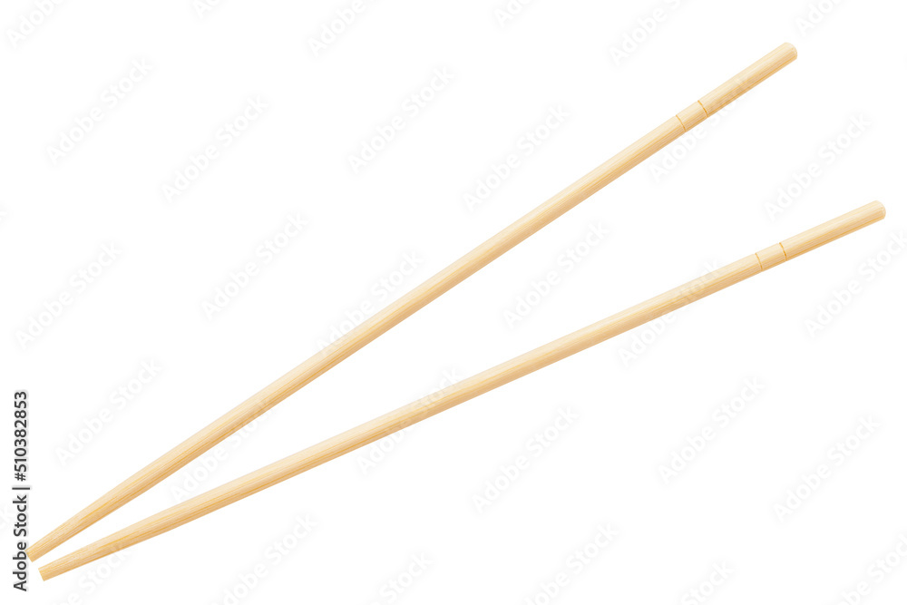 wooden Chopsticks isolated on white background, clipping path, full depth of field wooden Chopsticks isolated on white background, clipping path, full depth of field