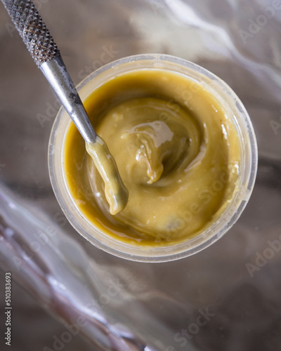 Cannabis extract rosin for dab taken in natural light