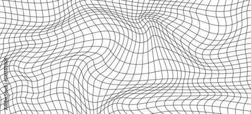 Abstract wavy 3d mesh on a white background. Geometric dynamic wave. 3D technology wireframe. Vector illustration.