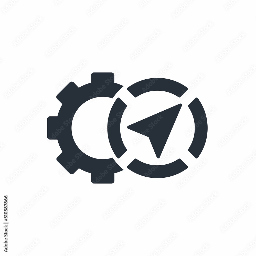 Correct the movement direction. Path setting.Vector illustration isolated on white background. Correct the movement direction. Path setting.Vector illustration isolated on white background.