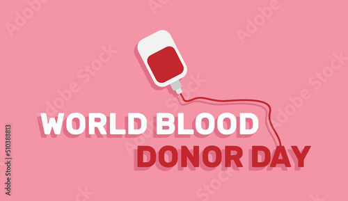World blood donor day with transfusion concept in minimal cartoon style
