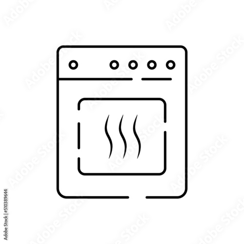 Gas range cooker continuous line icon. One line art of home appliance, kitchen, electrical, oven, cooking food. Household appliances
