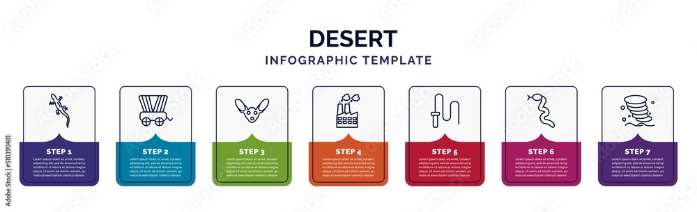 Lizard Inforgraphic infographic template with icons and 7 options or steps. infographic for ...