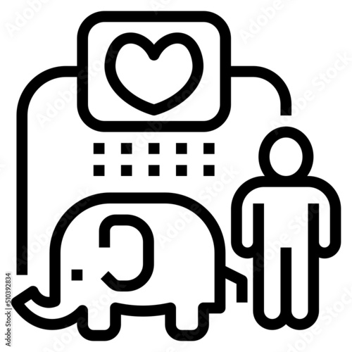 Elephant Caring Icon