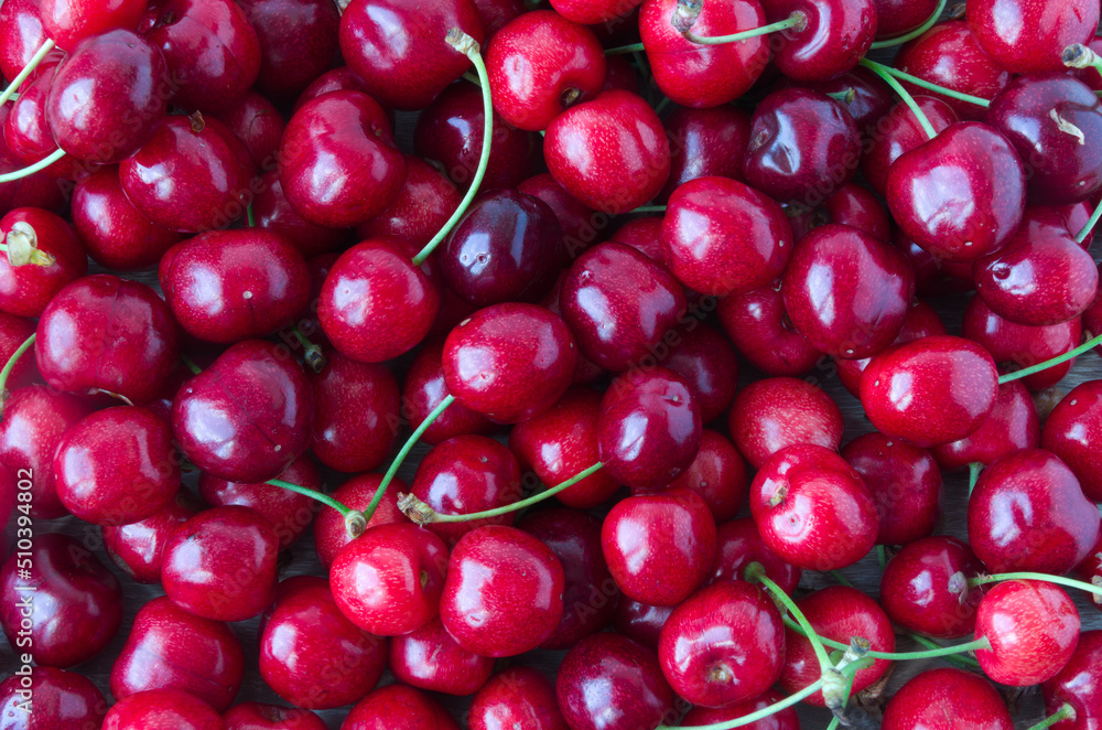 Full frame of red cherries Full frame of red cherries
