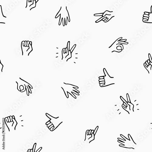 Seamless pattern with hand gestures