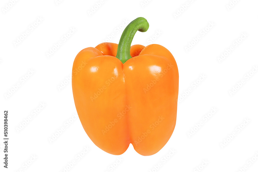 Orange pepper on an isolated white background Orange pepper on an isolated white background