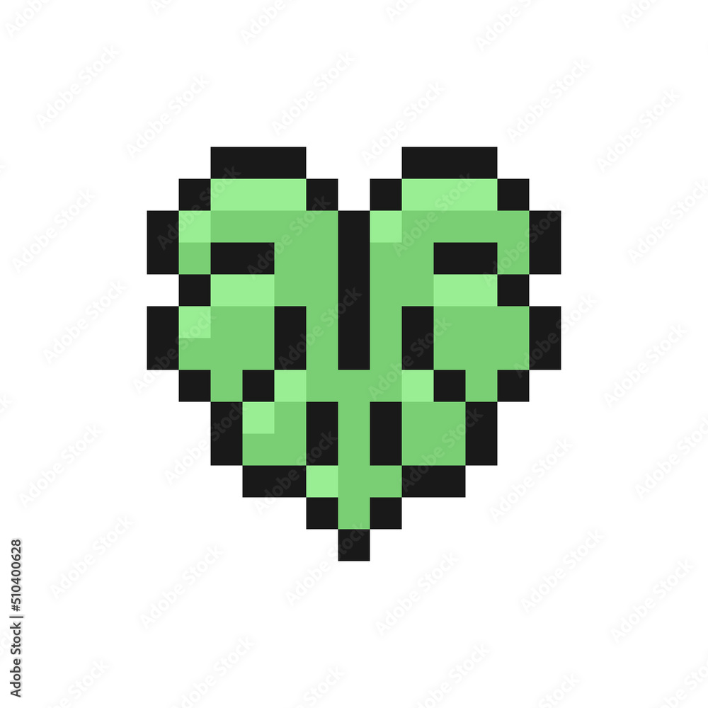Palm leaf icon in pixel art design isolated on white background, plant leaf vector sign symbol Palm leaf icon in pixel art design isolated on white background, plant leaf vector sign symbol