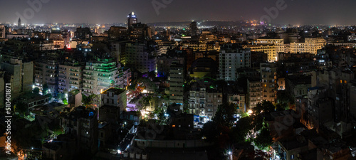 panorama view of Cairo in Egypt at night