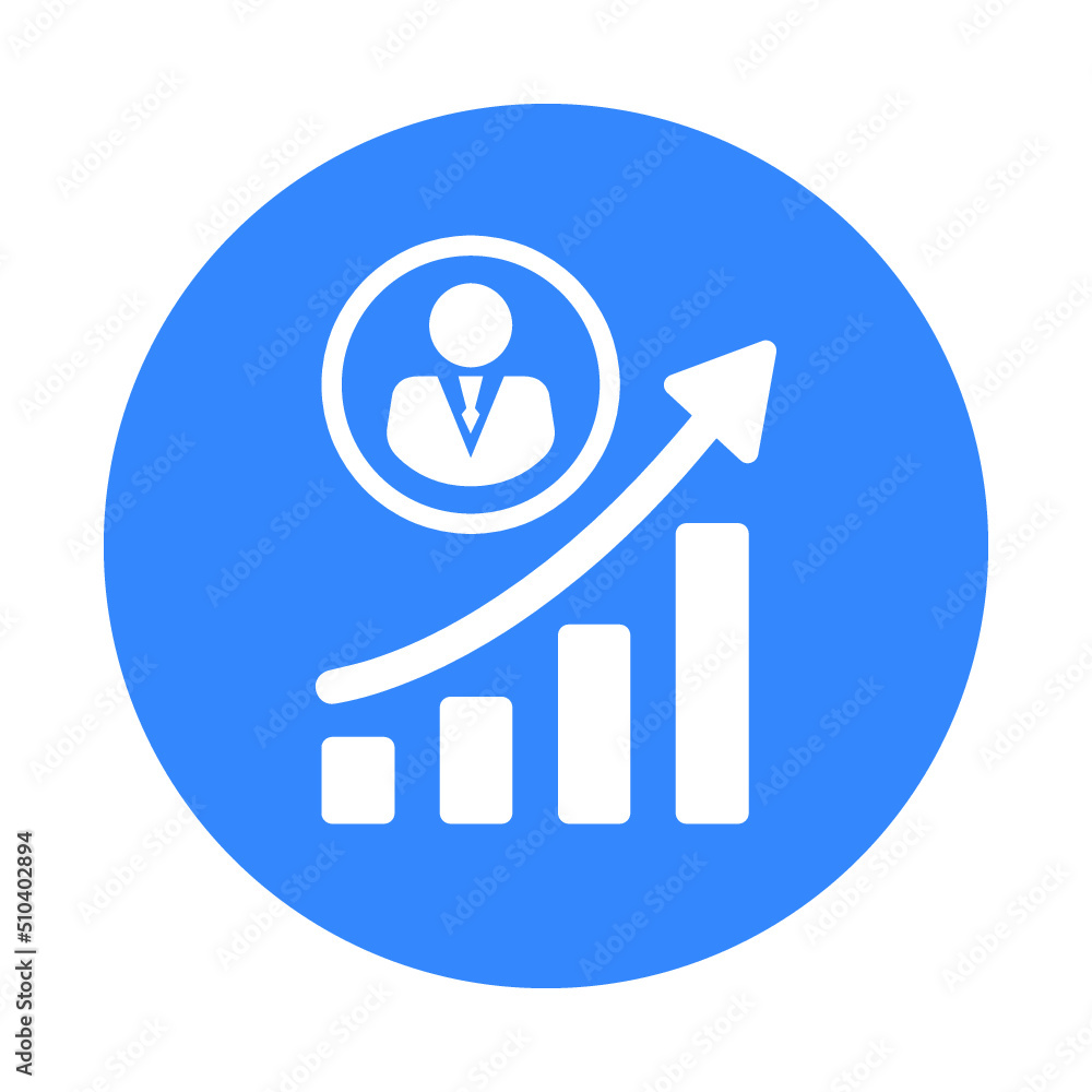 Analytics, career, growth icon. Blue color design. Analytics, career, growth icon. Blue color design.
