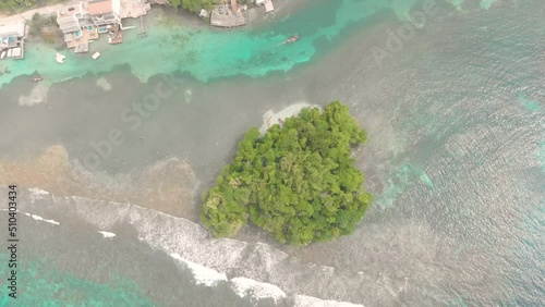 Small Island In Jamaica Drone Clip