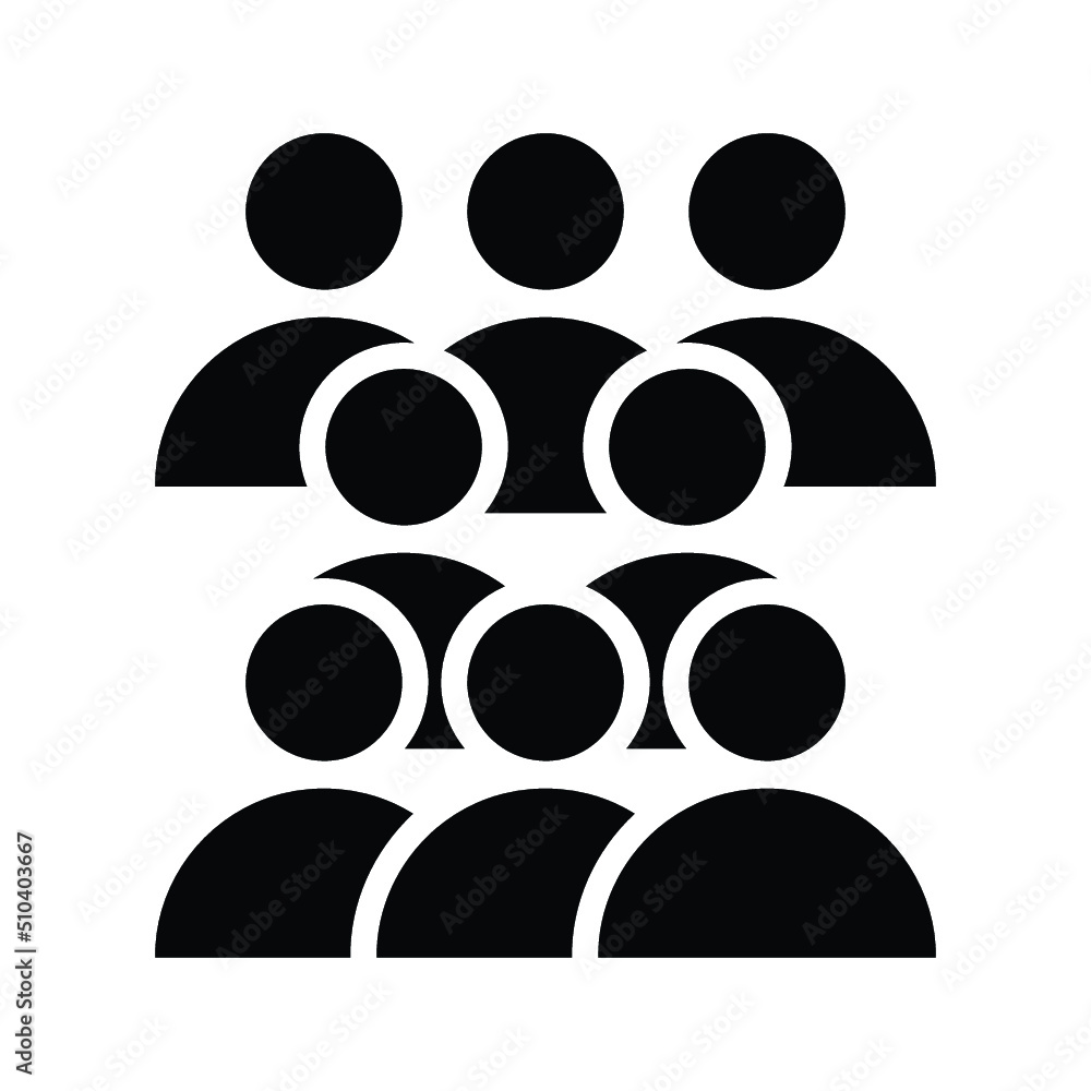 Collective, people, team icon. Black vector graphics. Collective, people, team icon. Black vector graphics.