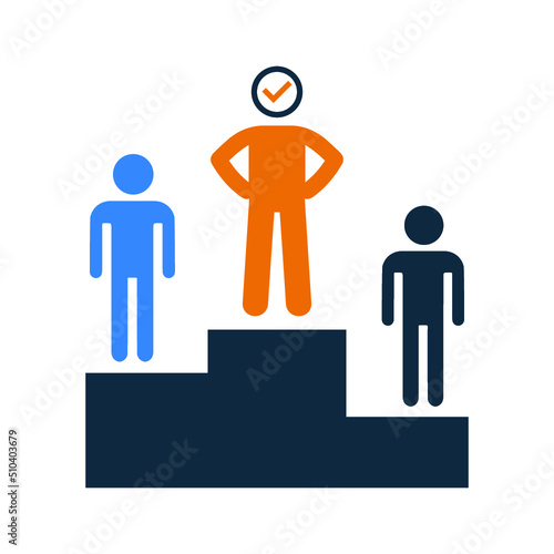 Competition, leader, best worker icon. Simple editable vector illustration.