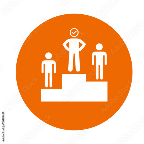 Competition, leader, best worker icon. Orange color vector EPS.