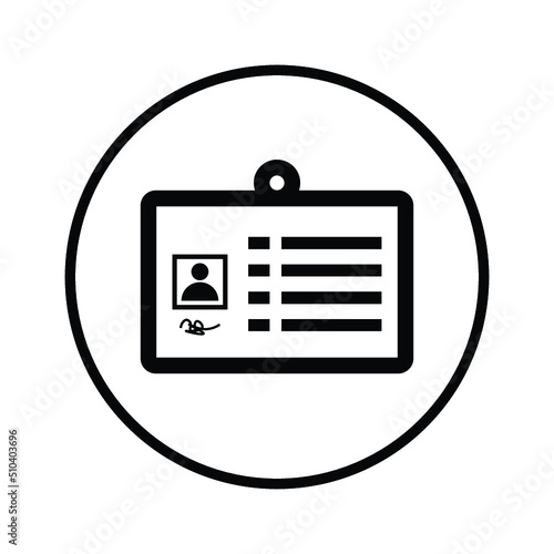 ID card icon. Black vector graphics.