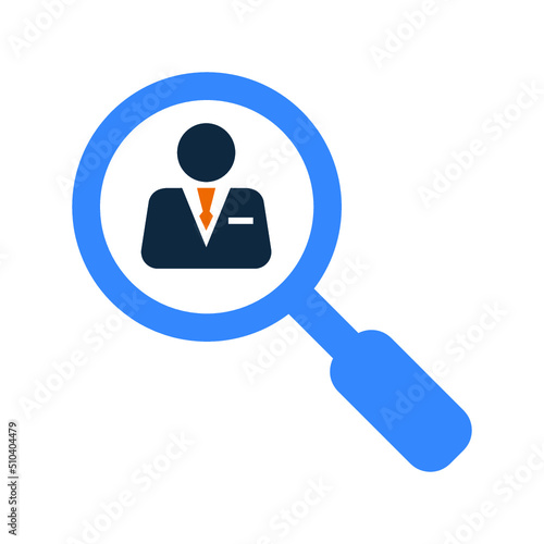 Employee, search, target icon. Simple editable vector design isolated on a white background.