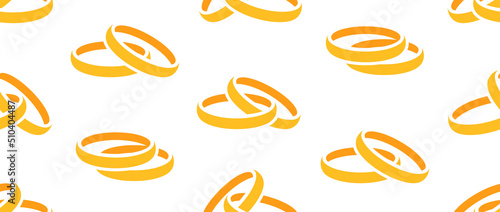 Seamless pattern with Wedding Rings. Ornament Accessories. Flat style