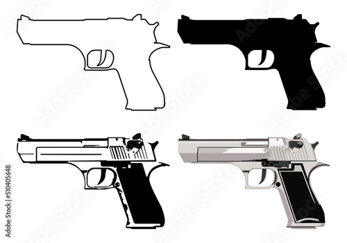 Armament for the army and police. Short-barreled weapon.gun and bullets