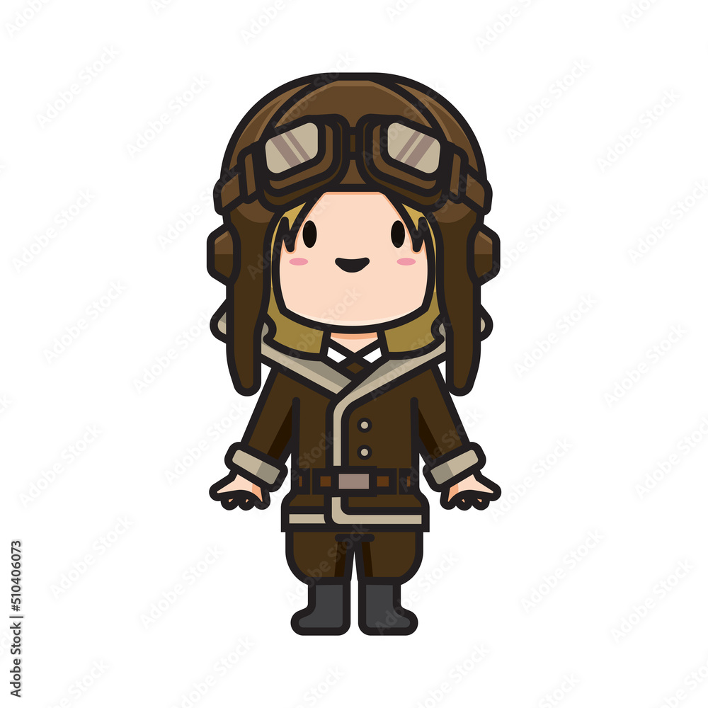 cute girl vintage pilot