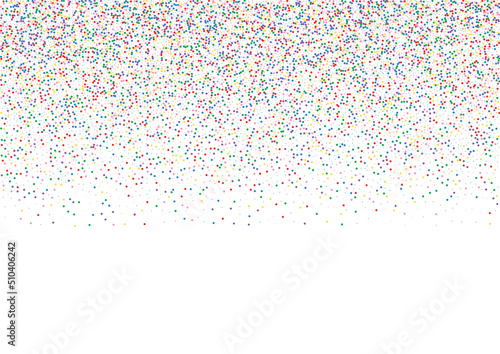 Colorful Polka Background White Vector. Circle New Design. Bright Falling. Rainbow Round Happiness. Confetti Fiesta Card.