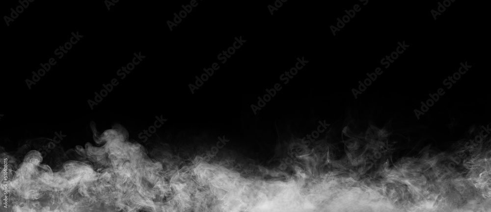 Leinwandbild Motiv - Maksim Shmeljov : Abstract smoke texture frame over black background. Fog in the darkness. Natural pattern.