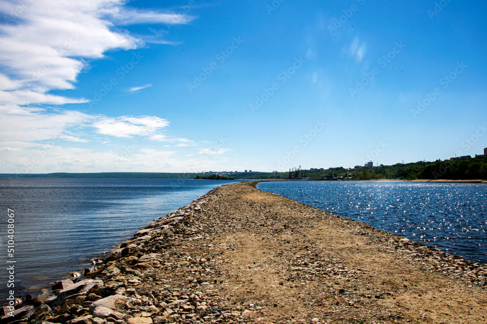 stone embankment on the Volga river