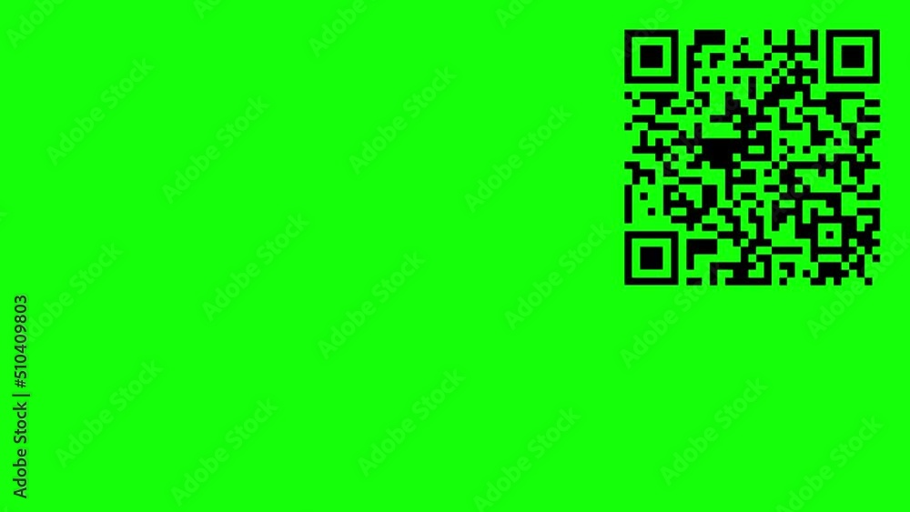Sequence of QR codes on a green background. Green screen. The QR codes encoded examples of the multiplication table, mathematics. Sequence of QR codes on a green background. Green screen. The QR codes encoded examples of the multiplication table, mathematics.