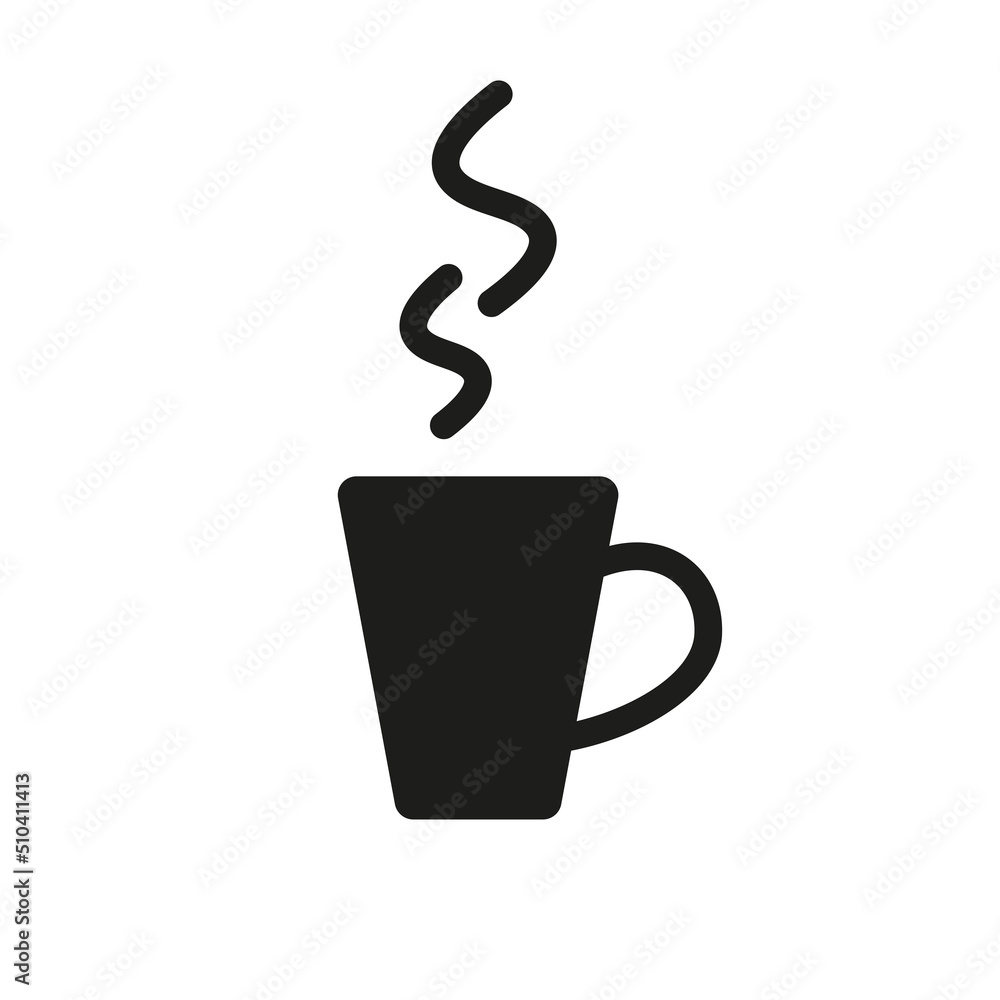 Cup of tea silhouette icon, Cup with tea flat vector illustration for UI graphic design. Cup of tea silhouette icon, Cup with tea flat vector illustration for UI graphic design.