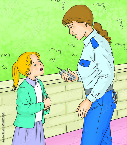He asks the missing boy for the police address.
