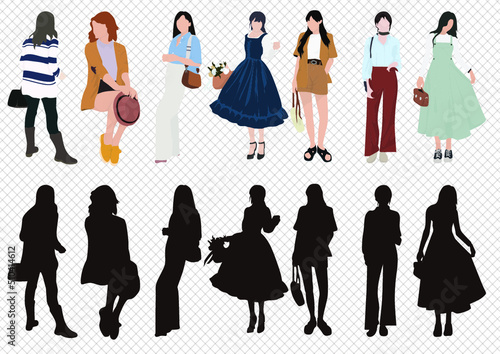 Summer Fashion Women's Dress and Office Look Vector Sauce