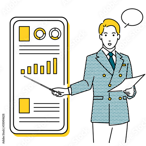Male Anchor Reporting Illustration for Smart Analysis