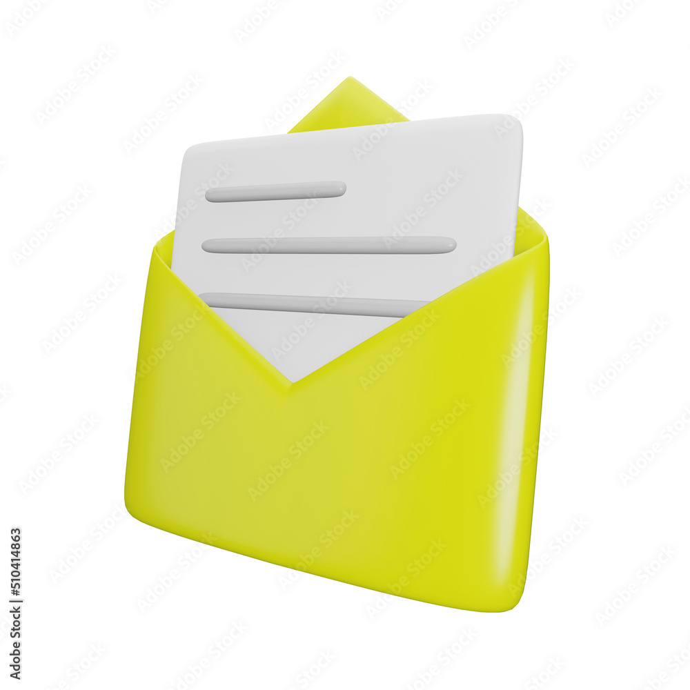 3D Mail Illustration Side View 3D Mail Illustration Side View
