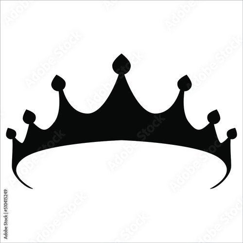 Crown silhouette in black. Vintage victorian style