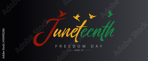 Juneteenth freedom day JUNE 19 banner poster design. Juneteenth National Independence. Jubilee Day. Emancipation. Black Independence Day.