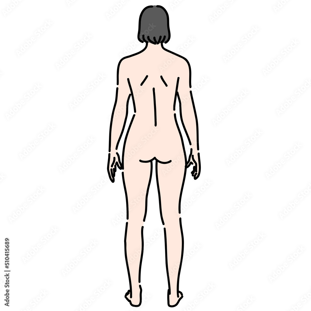 女後姿　裸 ヌードの日本人女性の後姿の写真素材 [FYI01417799] | ストック ...