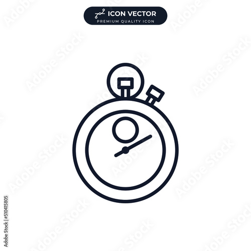 Free Download stopwatch icon symbol template for graphic and web design collection logo vector illustration - GFXLoad