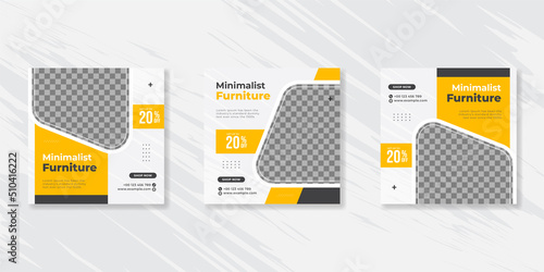 Minimalist Furniture social media post templates design