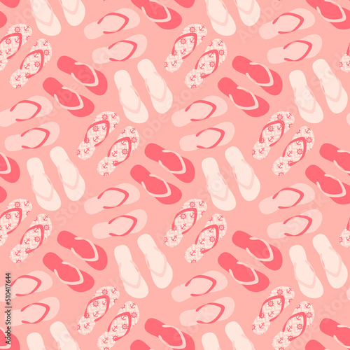 seamless flip flops pattern and background vector illustration