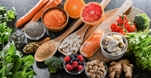 Fototapeta Naklejka Na Ścianę i Meble -  Food products recommended to reduce high blood pressure