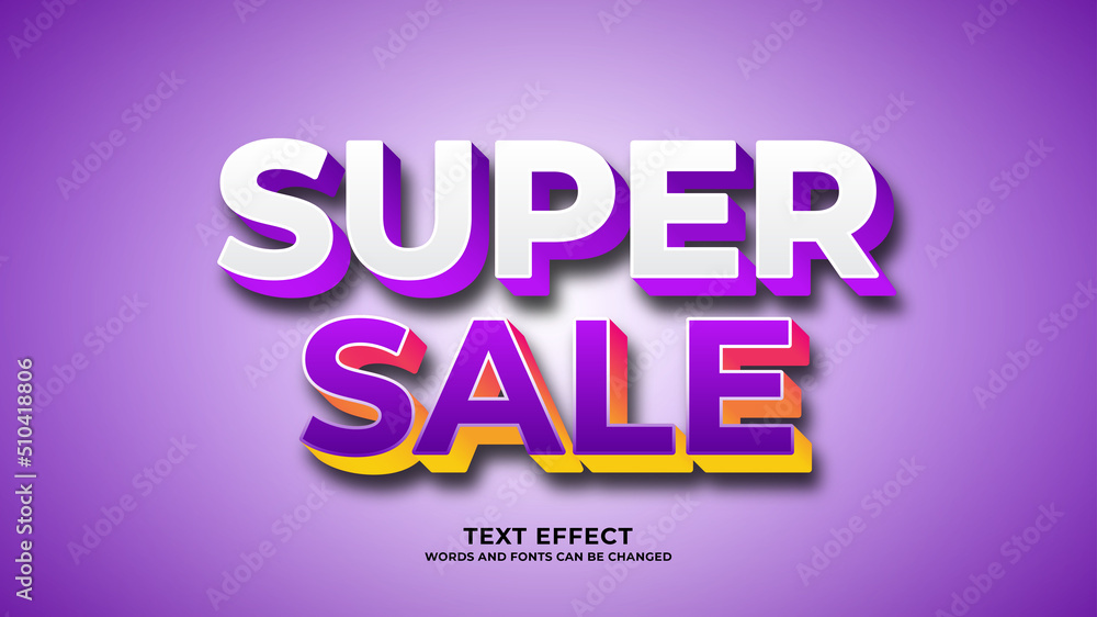 sale text effect, text effect with 3d style, editable text template