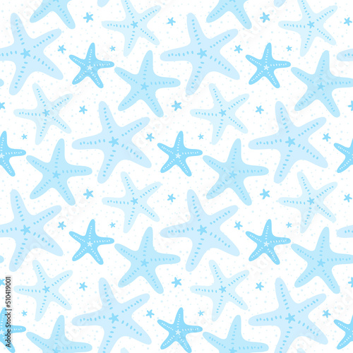 seamless seamless sea star, starfish pattern and background vector illustration