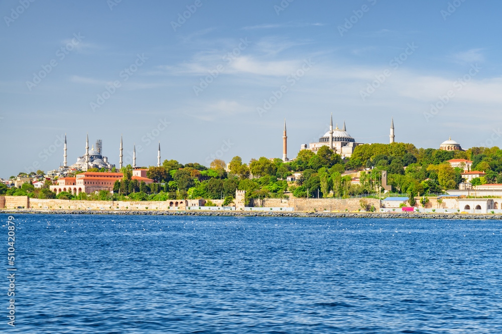 The Blue Mosque and the Hagia Sophia in Istanbul, Turkey